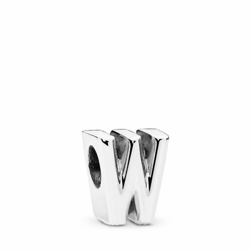 Pandora Letter W Charm - Sterling Silver - Canada | FJ4231CT